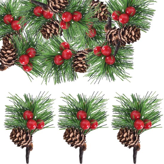 Menukaart Kerst in botanische stijl met kersttakken en hulst