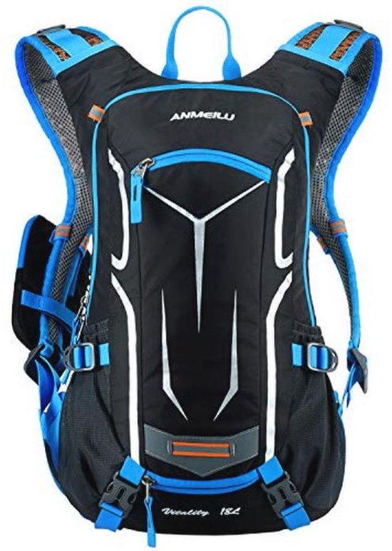 AARON Fietsrugzak en skirugzak, klein, 8 liter, MTB-rugzak, waterdicht met regenbescherming, wandelrugzak, klein, voor dames en heren, zwart, 25 L