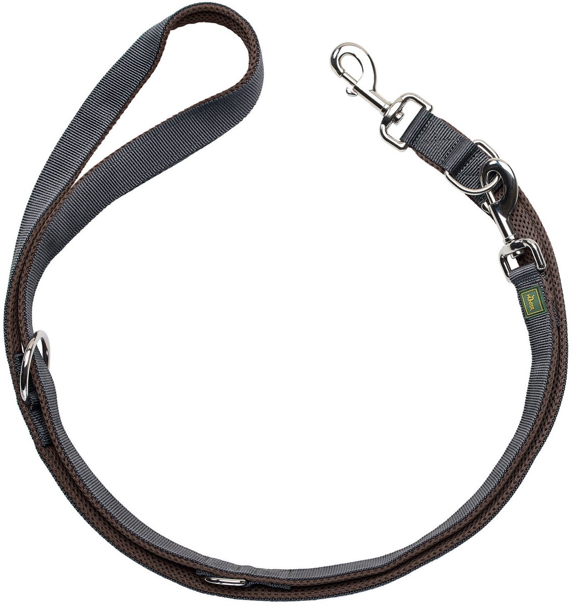 Hunter Looplijn Maldon Up Bruin&Grijs - Hondenriem - 200x2.5 cm
