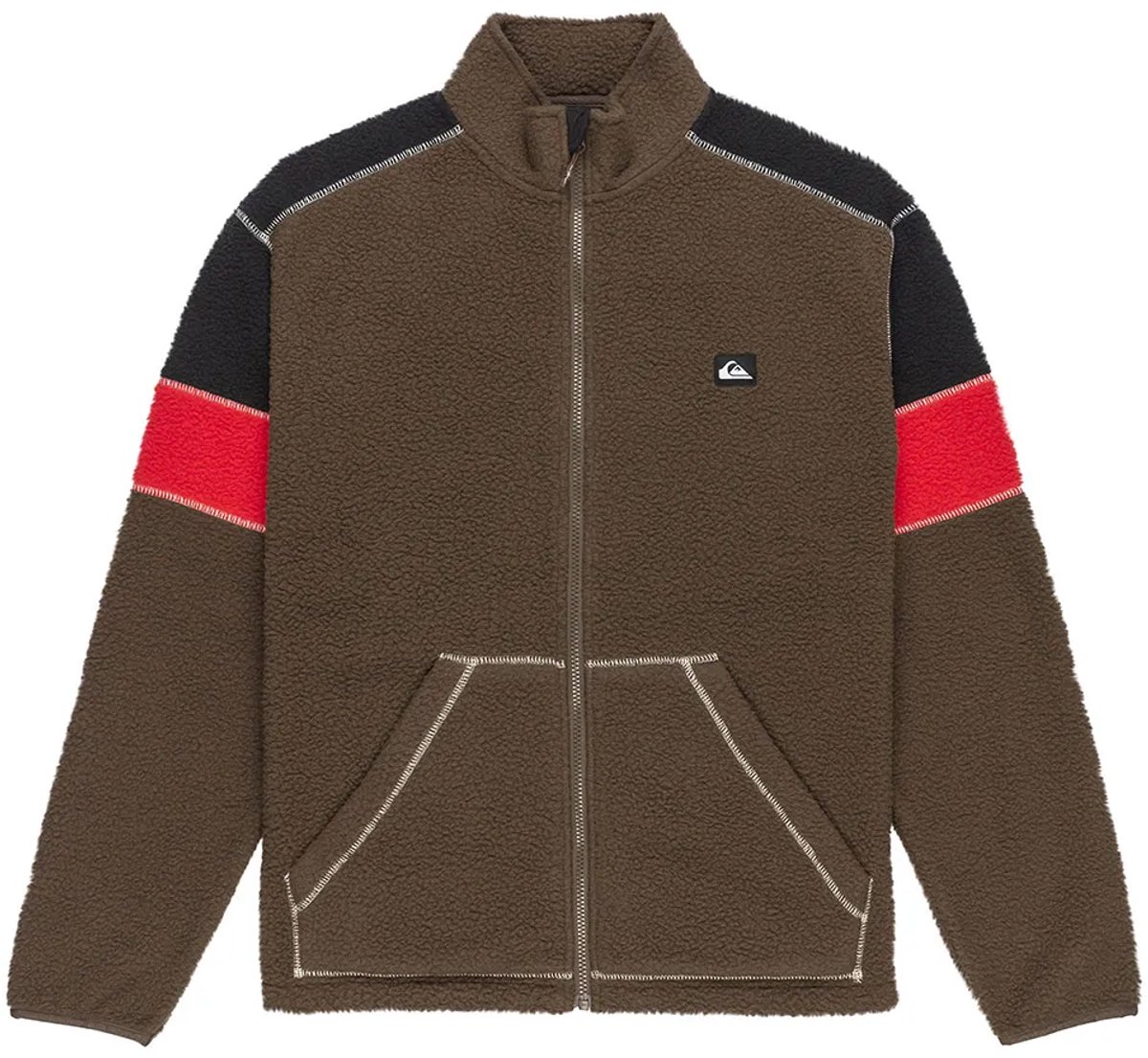 Quiksilver Clean Coast Block Fleece Met Volledige Rits Man Bruin