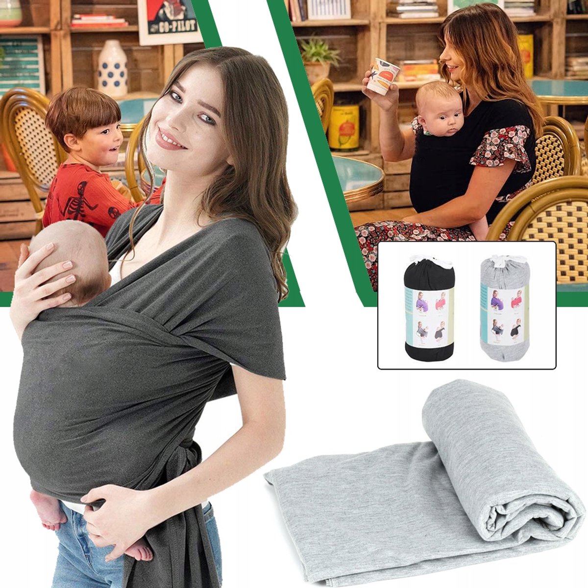 Draagdoek Baby Draagband Draagzak voor pasgeborenen - Comfortabel & Ergonomisch