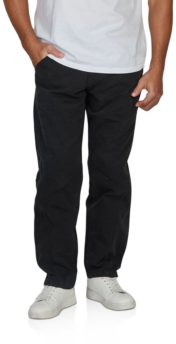 Jack & Jones Heren Chino Broek Broeken JPSTKANE DALE TWISTED comfort/relaxed Fit Zwart Volwassenen - gemaakt van 100% katoen