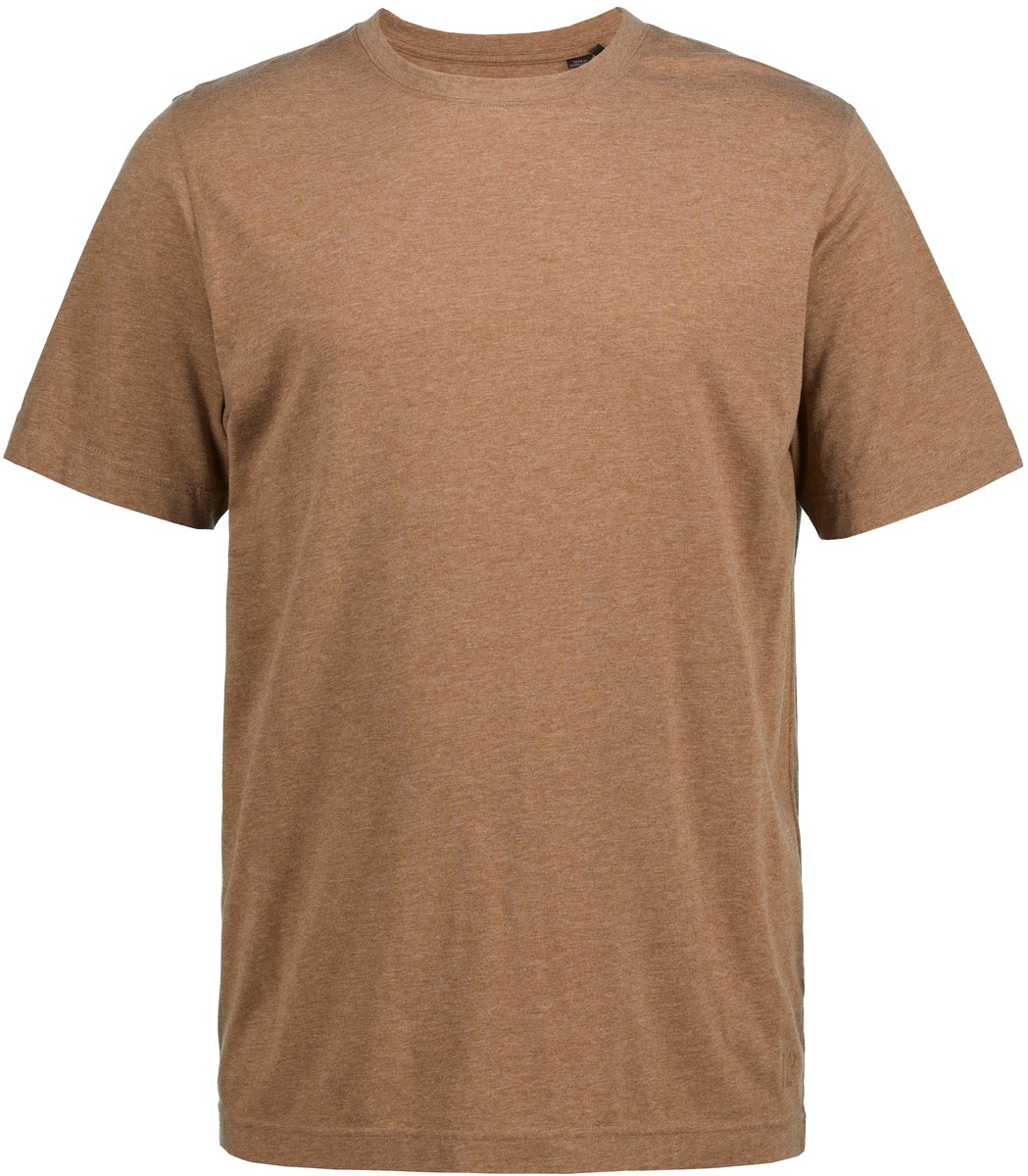 JP 1880 - Heren - T-shirt basic ronde hals gekamd katoen - Lichtbruin - Maat XXL
