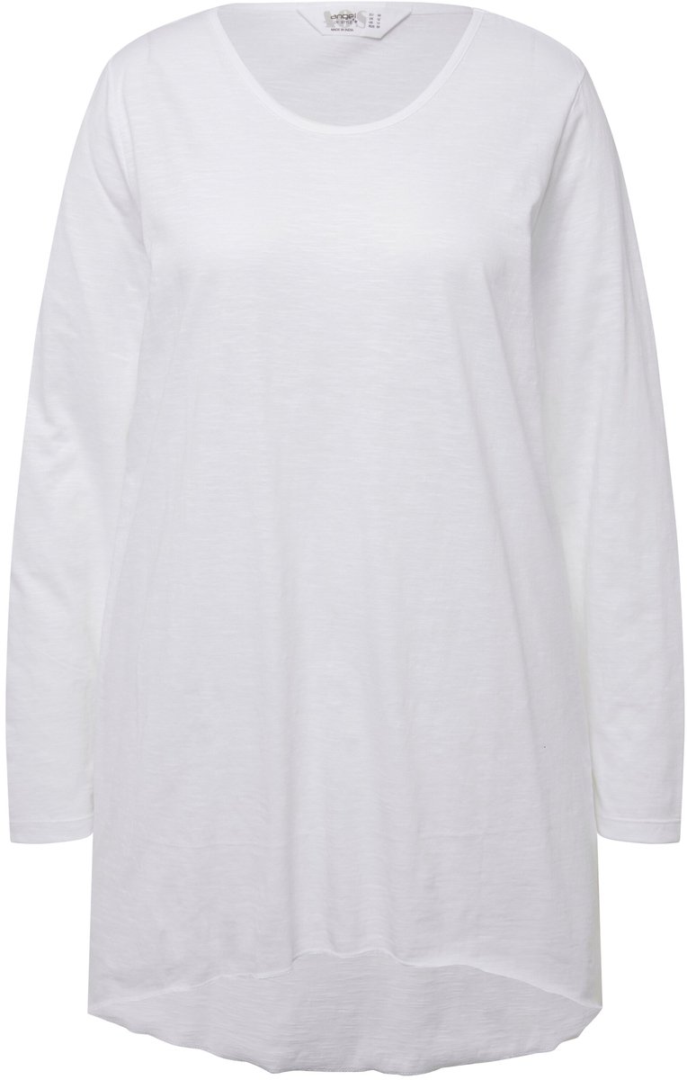 Angel of Style - Dames - longshirt comfortabele pasvorm ronde hals lange mouwen - Sneeuwwit - Maat 52