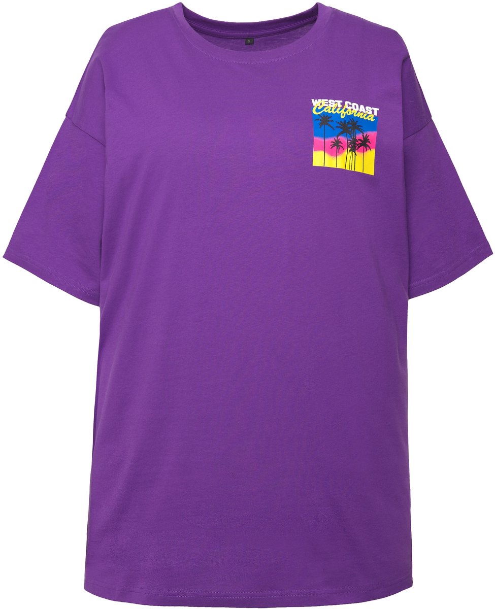 Studio Untold - Dames - T-shirt ronde hals op de achterkant California-print - Paars - Maat M