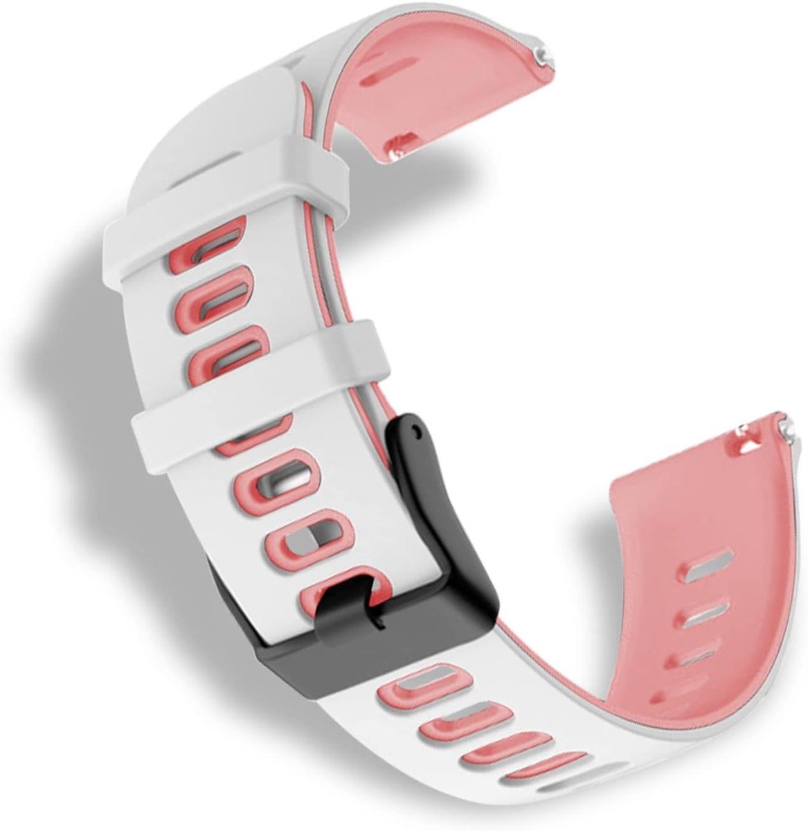 Cosensi - Horlogebandje 22mm, Waterdicht, Comfortabel en Sportief in Wit-Roze