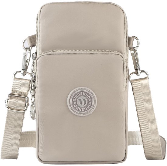 Gigicial Sac de téléphone en nylon imperméable - Sac à bandoulière smartphone pour dames - Sac de téléphone/portefeuille compact + Grande capacité et facile à organiser - 1 pièce - Universel + Kaki