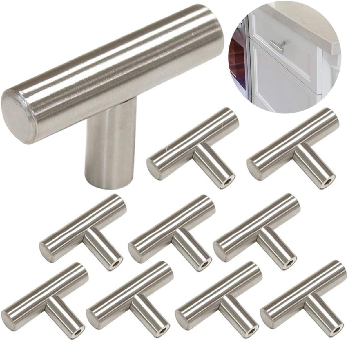 Stunq® Stijlvol Set van 10 Moderne Borstelde Stalen Deur- en Kastgrepen - Functional Design & Durable Finish