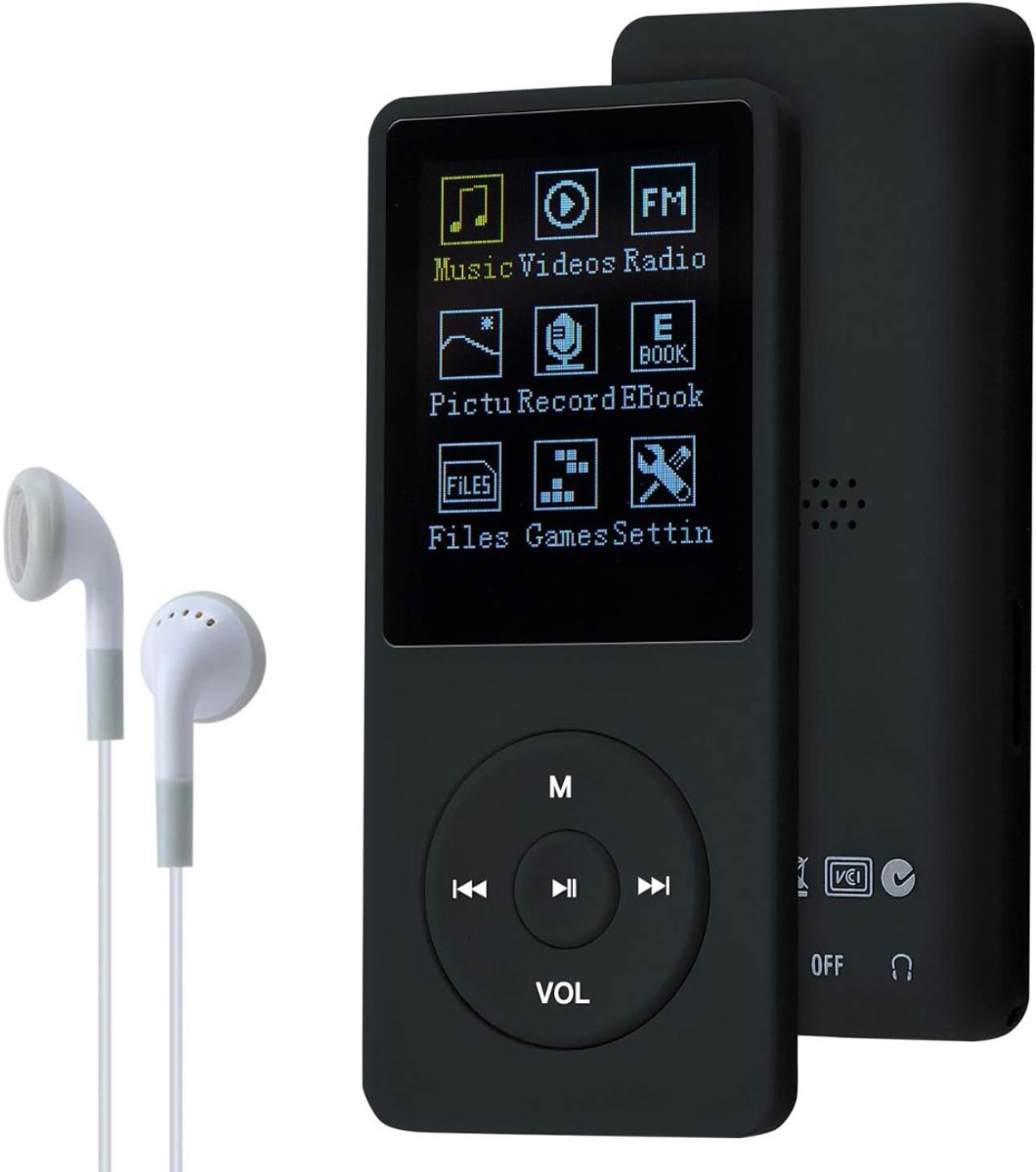 Swiphi® Mp3 speler - 8GB - MicroSD Ondersteunbaar tot 64GB - Zwart