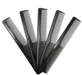 Zwart kunststof kammenset – 10 stuks – unisex haar kam – antislip design – fijne en grove vertanding – professionele kappers kam voor dagelijks gebruik