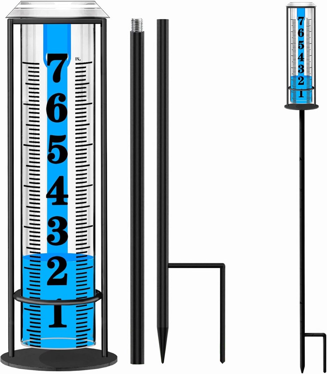 Nauwkeurige Regenmeter Buiten met Grote Schaalverdeling en Paal