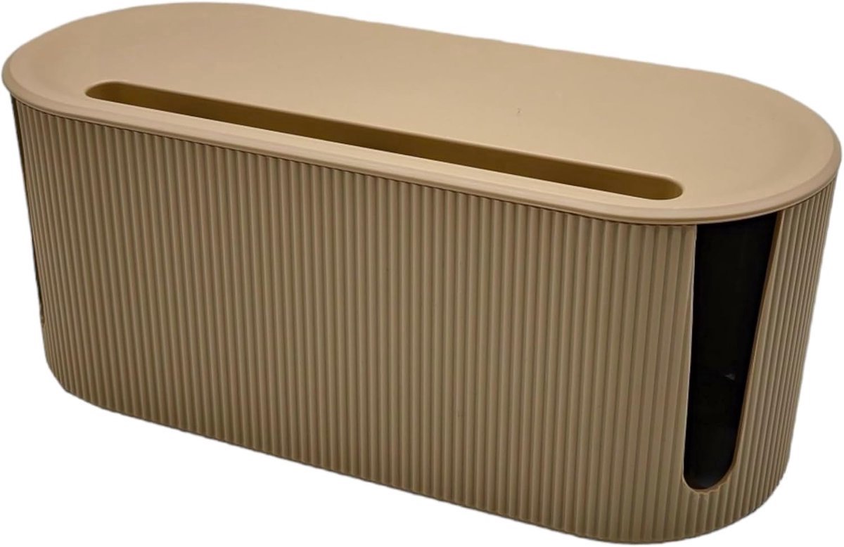 Stunq® Multifunctionele Kabelorganisatiebox - Chocoladebruin voor Diverse Stopcontacten en Kabels