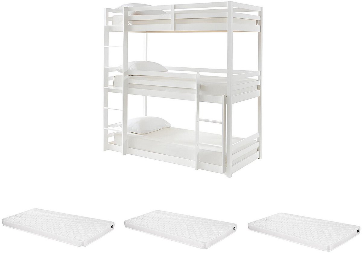 Vente-unique Stapelbed hout wit 90 x 200 cm
