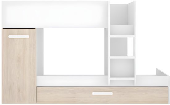 Vente-unique Stapelbed hout natuurlijk licht 90 x 190 cm