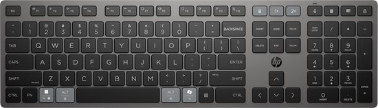 HP 725 Multi-Device Rchrgbl WL KBD Belg toetsenbord Thuis/Werk RF-draadloos + Bluetooth Zwart