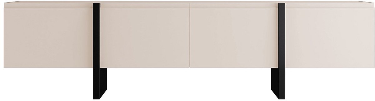 Vente-unique Tv-meubel met 4 deuren van MDF - Beige en zwart - LUVONIA