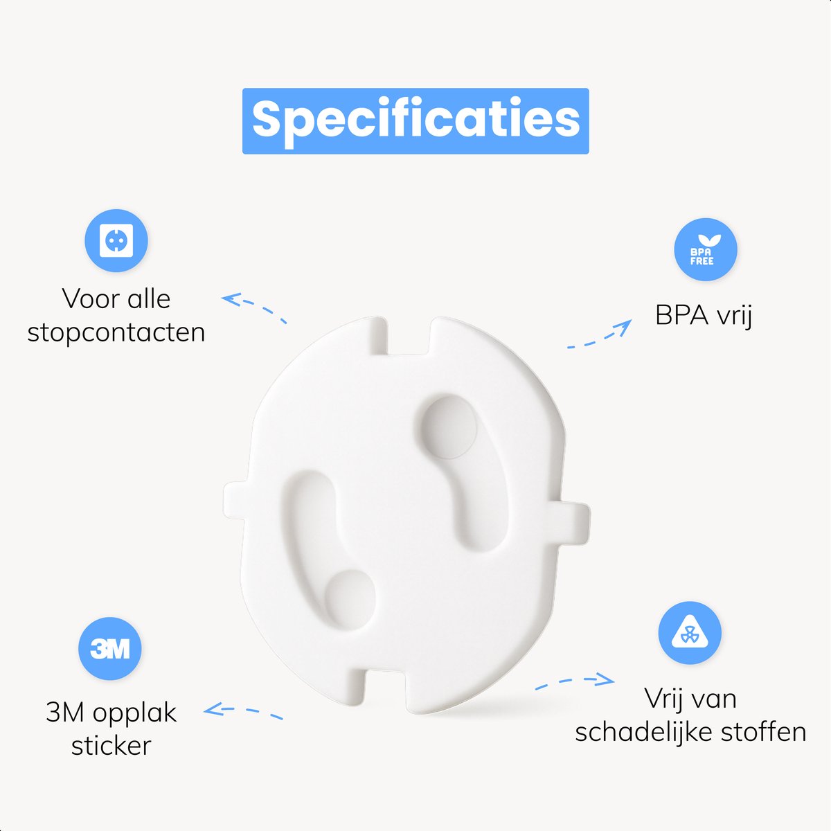 Luft Stopcontact beveiliging PRO - 15 stuks - Extra safe - Baby- en kinderbeveiliging - Voor Nederland en België - Afdekplaatje - Beschermers - Wit – foto 5