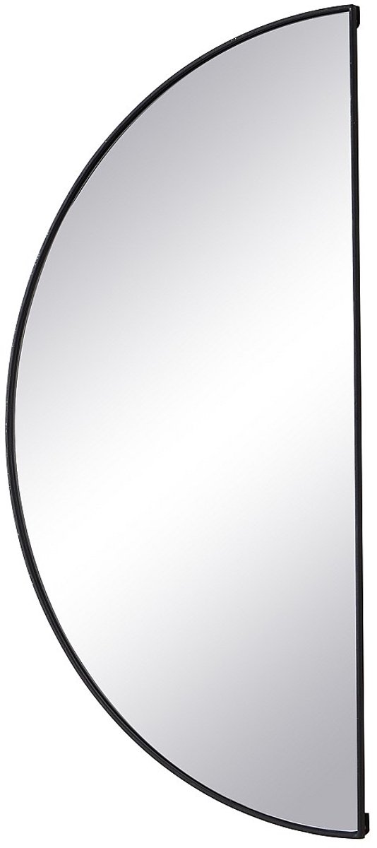 Vente-unique Set van 2 halfronde designspiegels in metaal - H 100 x B 50 cm - Zwart - GAVRA