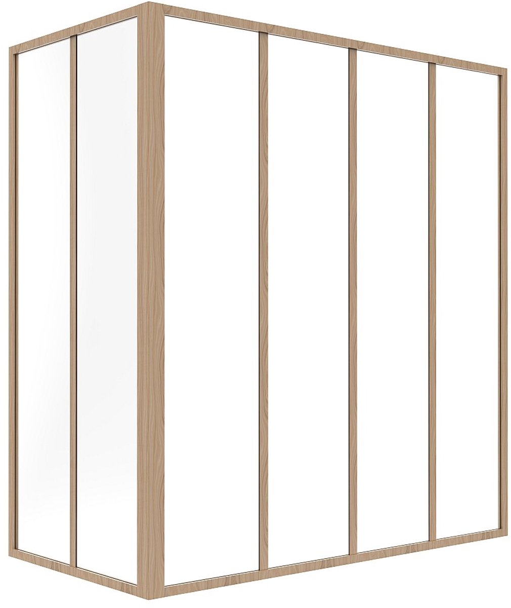 Vente-unique Hoekraam werkplaats van gepoedercoat aluminium - L120 x B60 x H130 cm (B x H) -Licht naturel - BAYVIEW