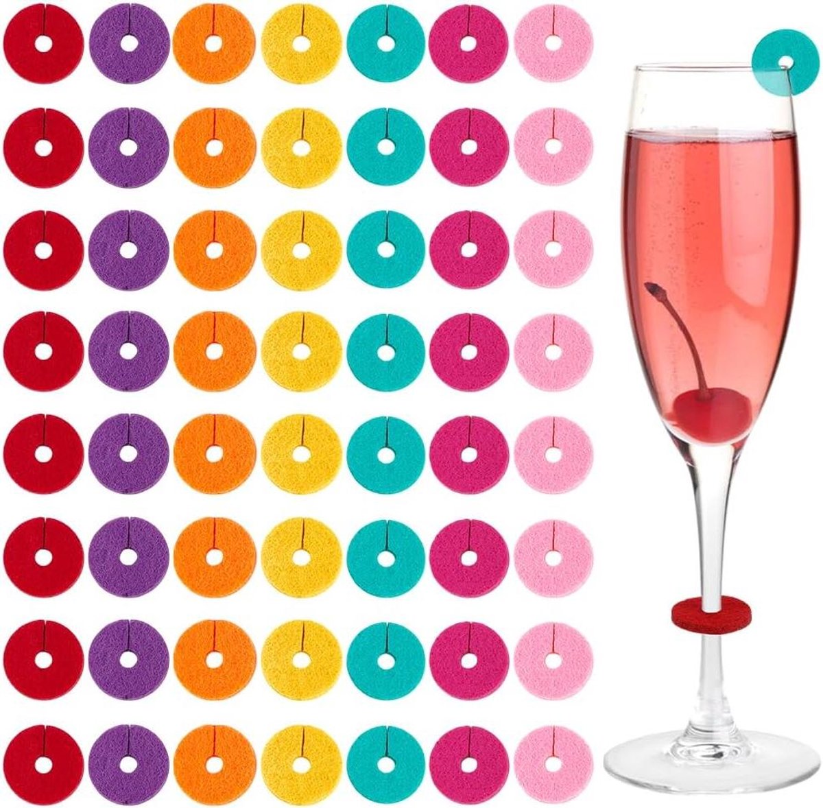 Wijnglas Identifiers voor Feest- en Bruiloftsdecoratie, Herbruikbare Drink Markers