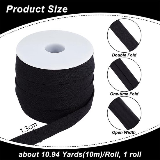 M METERXITY Dubbelgevouwen Biaisband 6 Mm X 6 Meter – Katoen, Lichtgeel, Voor Naaien, Zomen En Quilten