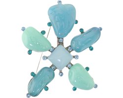 Behave - broche - blauwgroene stenen - statement accessoire - modetrend