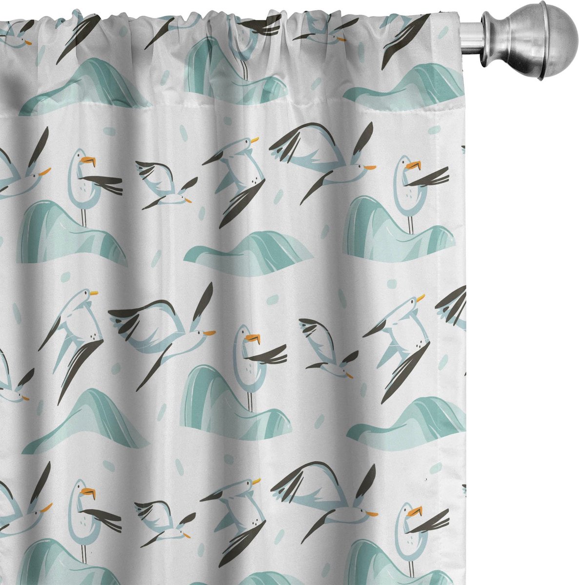 ABAKUHAUS Vogelgordijnen – 2x75x175 cm – Microvezel – Teal Olijfgroen Teal Olivgrün