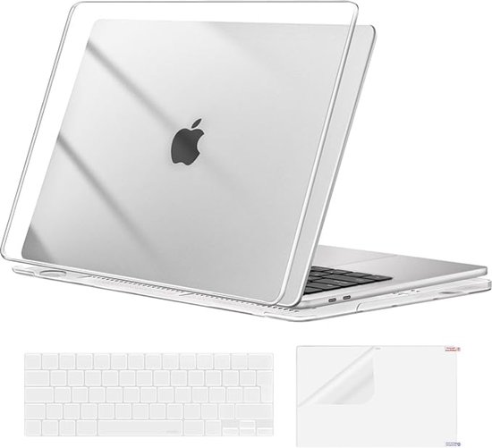 Coque transparente pour MacBook Air 13.6" avec protection clavier et écran.