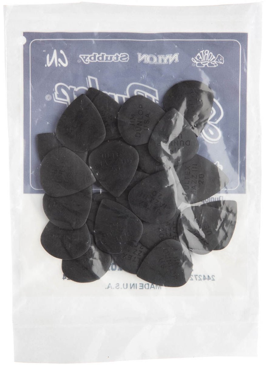 Dunlop Ultex Jazz III 2.0mm 24-pack plectrumset zwart