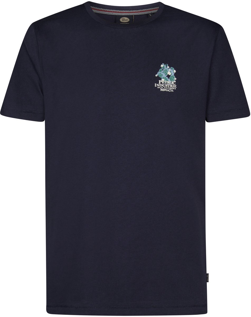 Petrol Industries - Heren Logo T-shirt Piedra - Blauw - Maat XXL