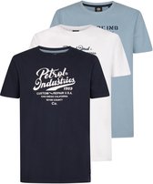 Petrol Industries - Heren 3-Pack Jersey T-shirts met print Jalapeño - Multicolor - Maat XL