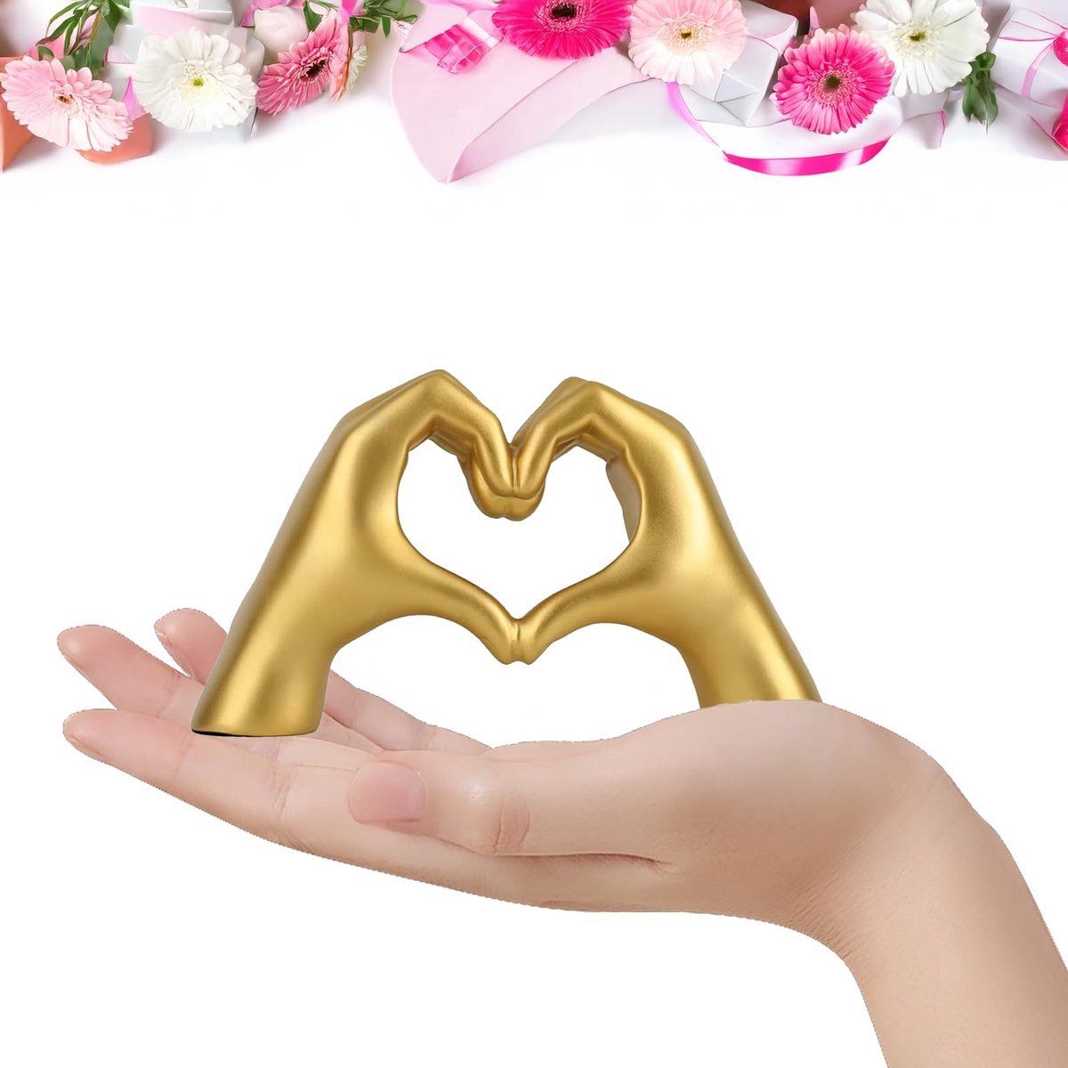 Stunq® Mini Hartje Handsculptuur - Liefde Vinger Abstracte Kunst Decoratie