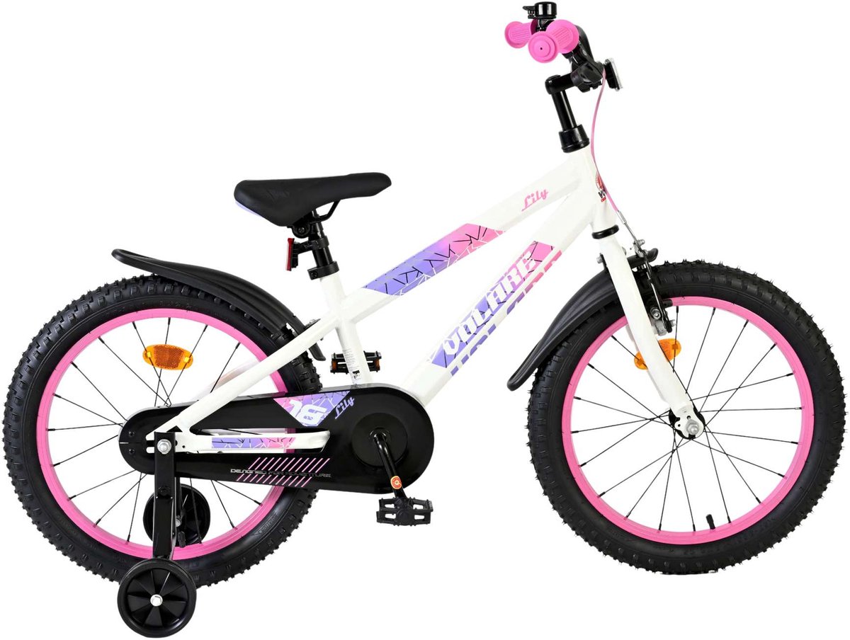 Volare Lily Kinderfiets - Meisjes - 18 inch - Wit Roze Paars