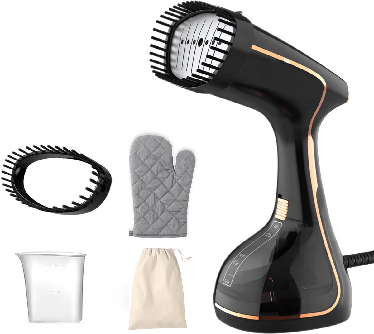 Maca Kledingstomer - Handstomer - Stoomapparaat Kleding – 320ml - 1800W - Snelle opwarming – Zwart
