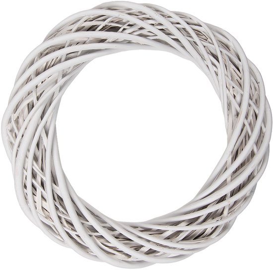 Clayre & Eef Krans Ø 40x7 cm Wit Rotan