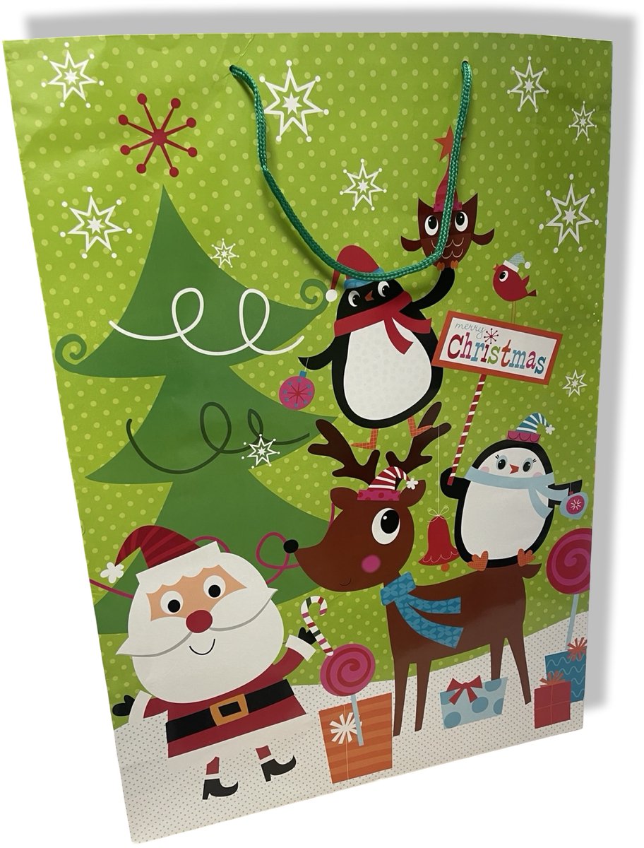 2 XXL Kerst Cadeau tassen - 51 x 18 x 72 cm - kado tas
