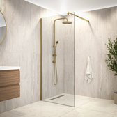 Mirlux Elva Douchine d'accès – Paroi de Douche Luxe en Verre de Sécurité 8 mm avec Revêtement Nano – Verre Transparent – Cadre en Aluminium Doré – 90×200 cm