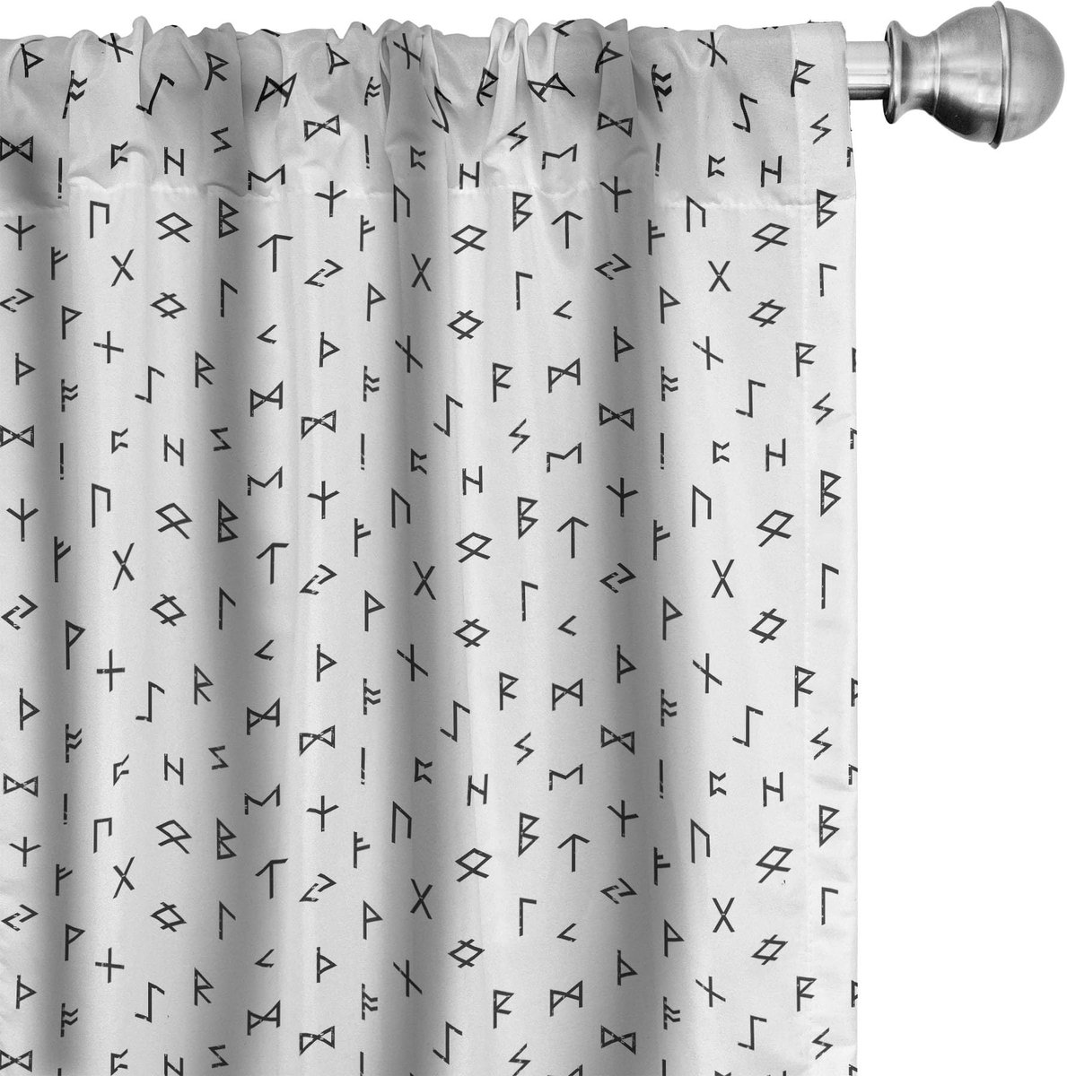 ABAKUHAUS Occulte gordijnen – 2x 75x245 cm – microvezel, zwart-wit