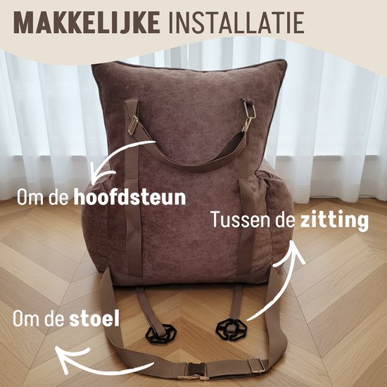 Panier de voiture pour chien Cee Cee - Panier de voiture très Luxe pour chien - Convient pour le siège arrière - Couverture pour chien - Convient également pour le siège passager - Marron - Céline