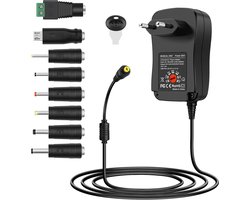 30W Universele - Voedingskabels - stroomkabel - Voeding 12V 9V 7.5V 6V 5V 4.5V 3V en 5V 2.1A - USB-poort met 8 DC-connectoren - Universele Voedingsadapter voor Router/Speaker/Miniventilator/LED-Stripverlichting