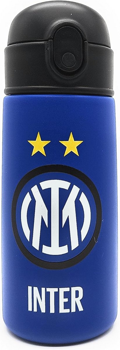 Drinking Bottle Black Blue Stainless Steel Thermos Flask - 24 Hours Temperature Retaining Water Bottle for Children