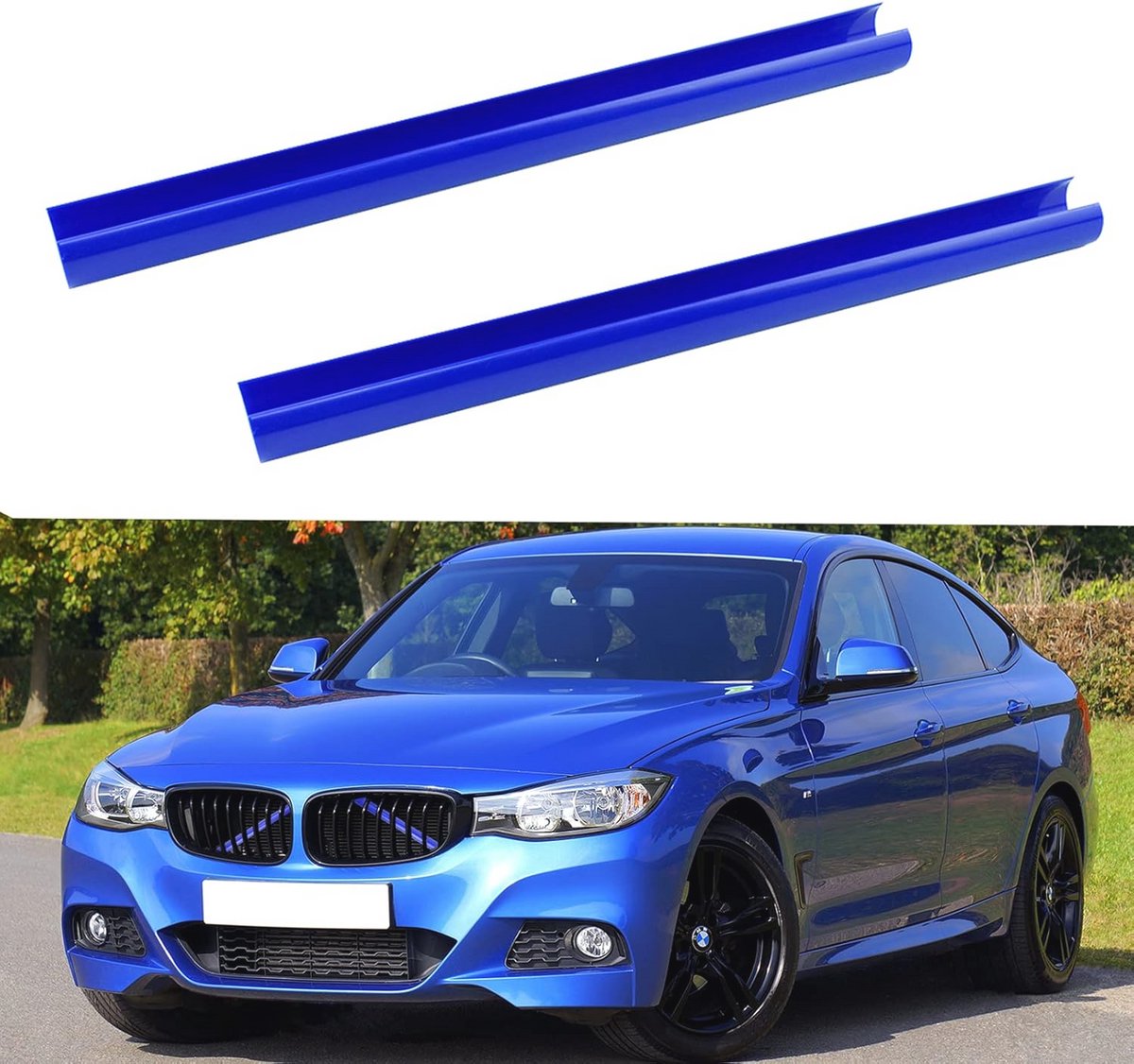 Grille Insert Versieringen Streep - 2 Stuks Blauw Compatibel met Diverse Modellen