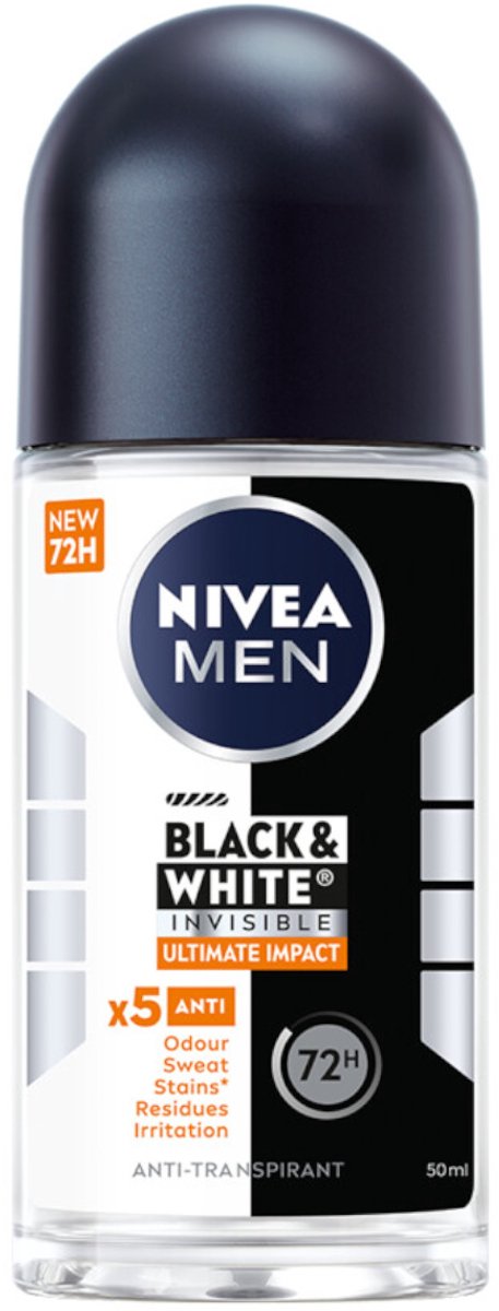 NIVEA Men Deodorant Roller Black & White Ultimate Impact - 50 ml
