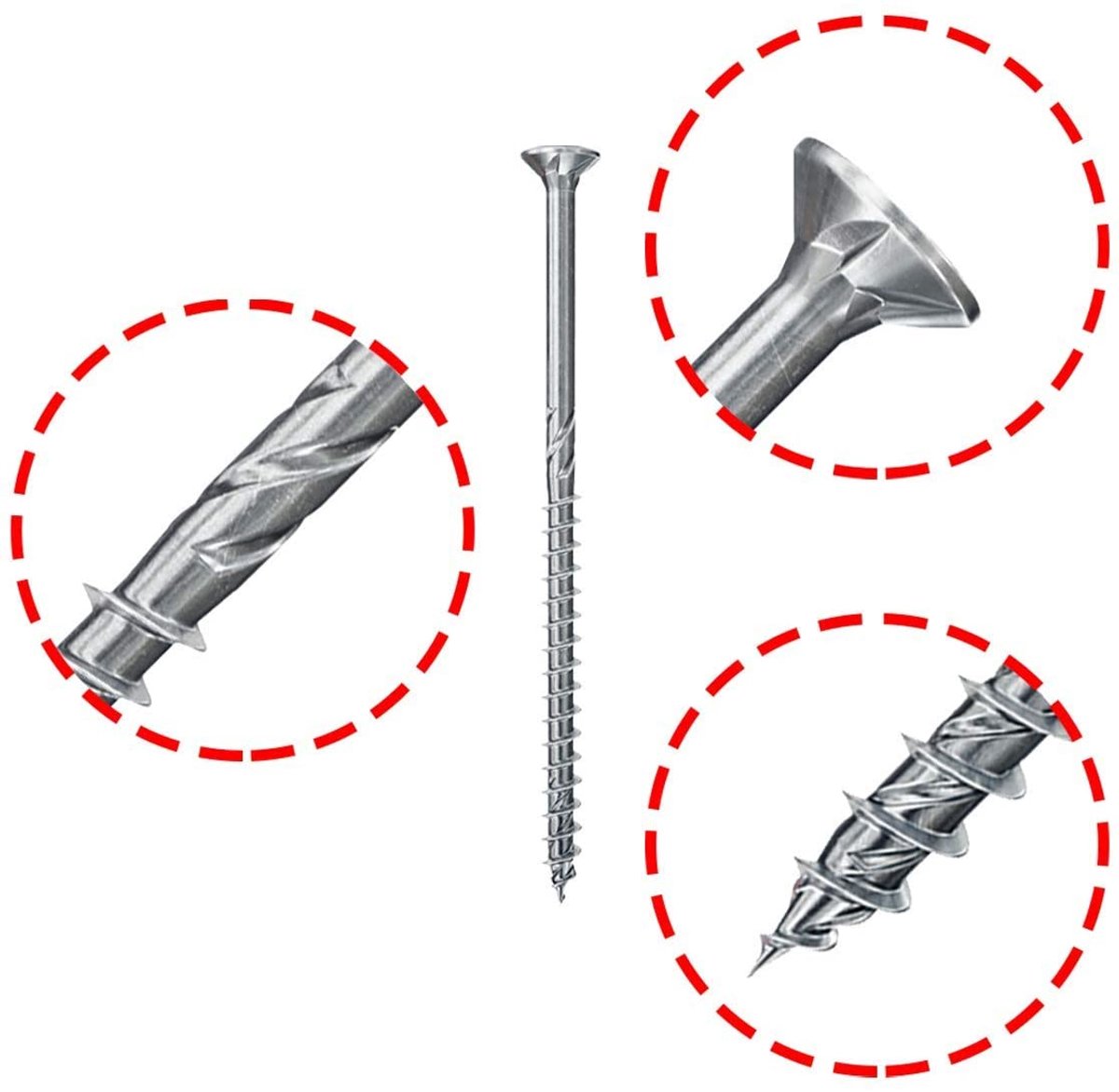 Fischer 50x Power-Fast II FPF II CTP 6 x 220 mm BC Senkkopf met binnenzesrond TX30 deel draad gegalvaniseerd blauw gepassiveerd - 670467