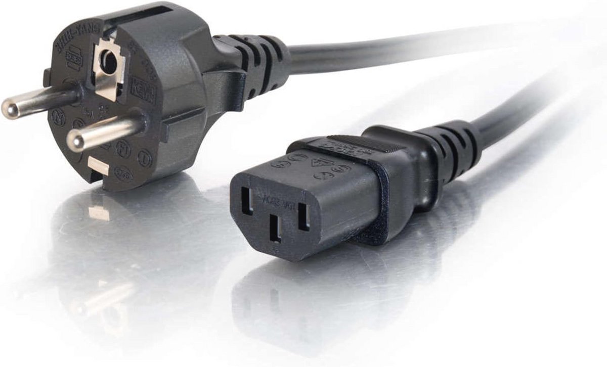 3 M Stroomkabel IEC320C13 naar CEE 7/7 - Zwart
