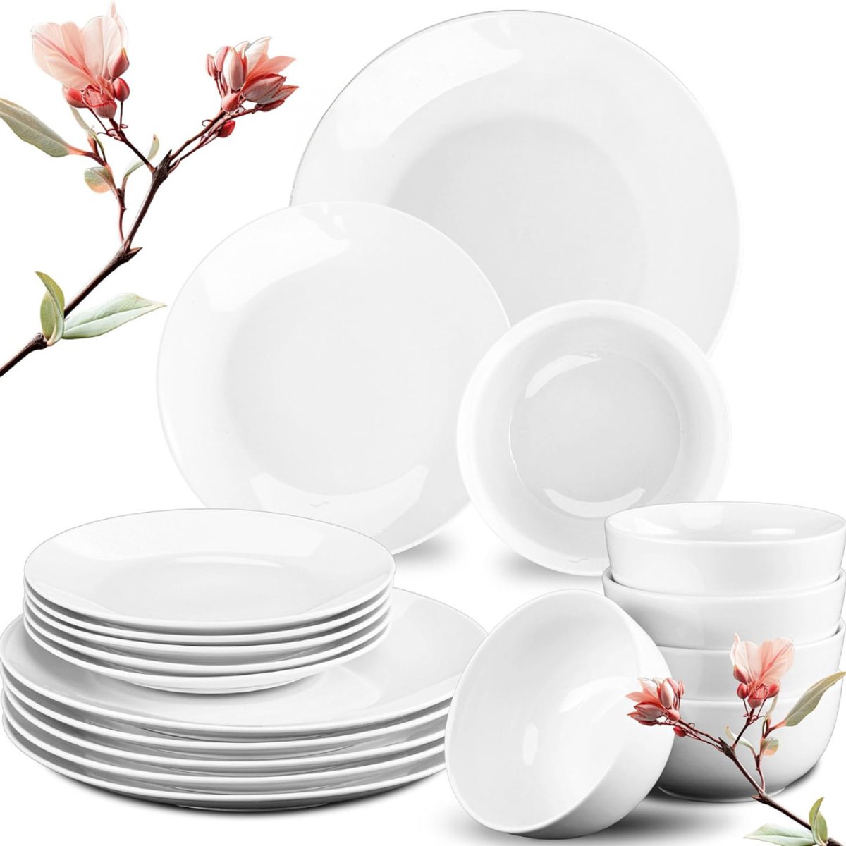 White-Label® Serviesset - Bordenset 6 Persoons - Chique Bordenset - Porselein