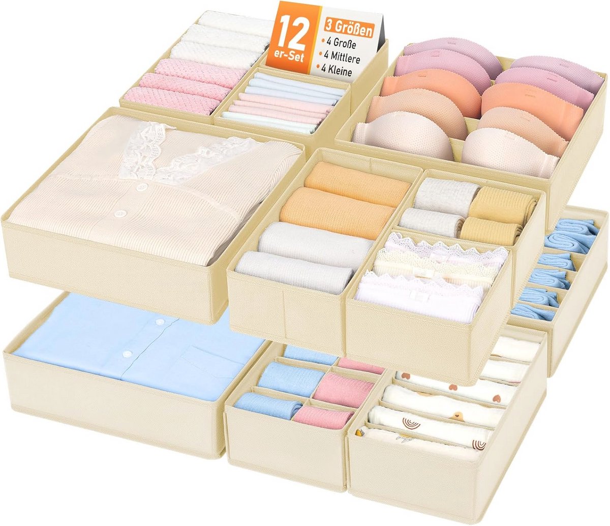 Grijze lade-organizer set van 6 voor een opgeruimde tafel