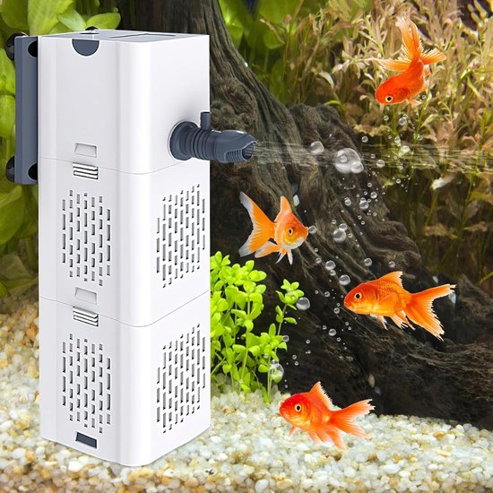 OMECO UVC-zuiveraar, 8 W, 5-in-1 aquariumfilter met timer, 800 l/u
