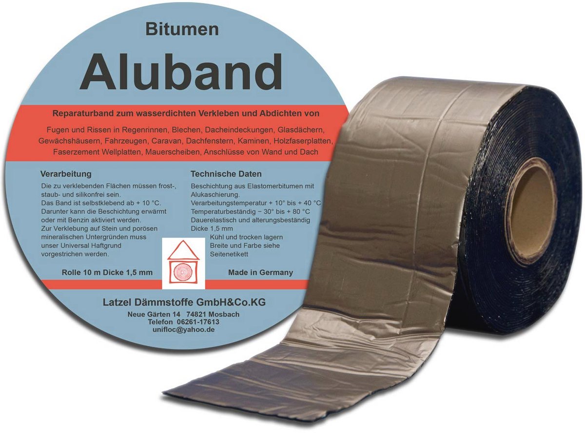Bitumen reparatietape voor dakbedekking en afdichting, 100 mm, rol 10 meter