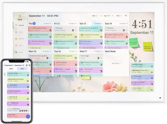 Digitale kalender, 15,6 inch elektronische kalender en huishoudtaken tabel, digitale wandkalender touchscreen, met 32GB geheugen, intelligente tafelkalender sync schema & momenten delen via app Digitale kalender, 15,6 inch elektronische kalender en huishoudtaken tabel, digitale wandkalender touchscreen, met 32GB geheugen, intelligente tafelkalender sync schema & momenten delen via app